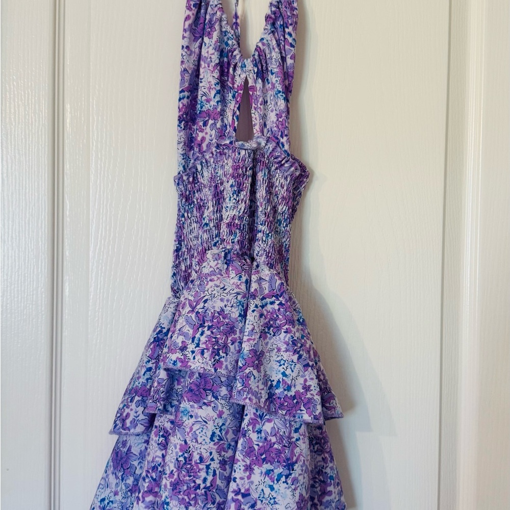 SHEIN Purple Floral Mini Dress